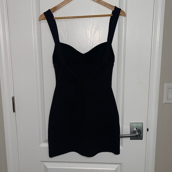 NEW INTIMATELY FREE PEOPLE Taking Sides Bodycon Slip Elegant Black Stretch Dress - Picture 5 of 8